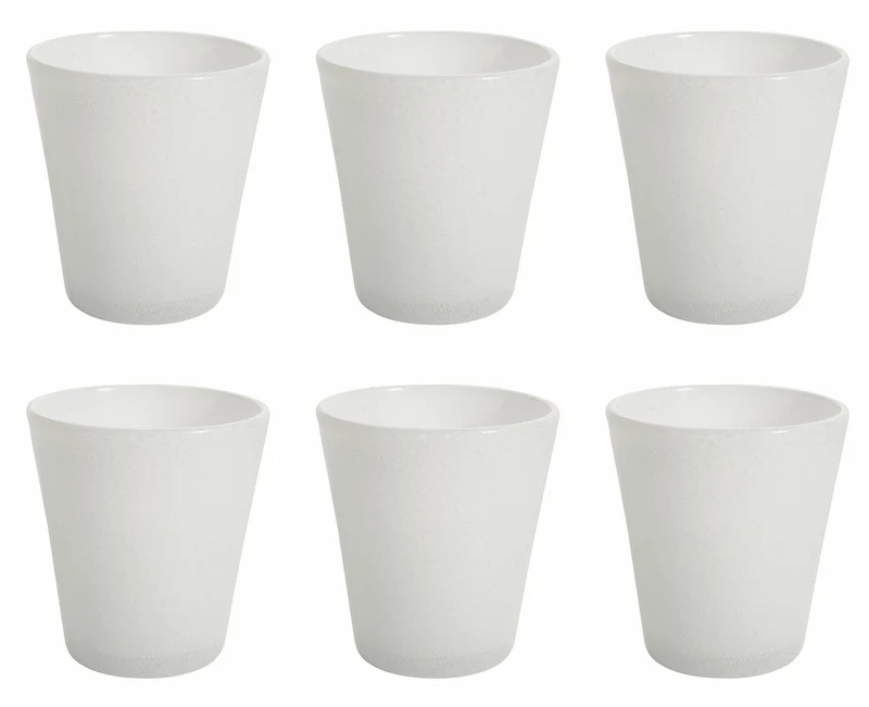 Set 6 Bicchieri Ø8x10,5 cm in Vetro Villa d'Este Home Tivoli Cancun Bianco
