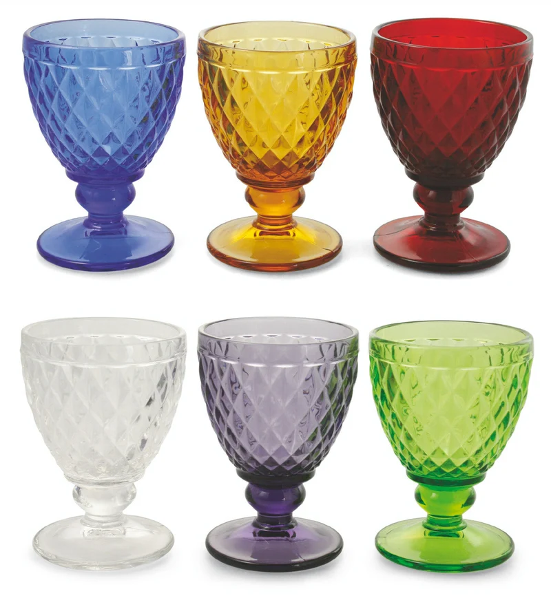 Set 6 Calici Ø9x12,5 cm in Vetro Villa d'Este Home Tivoli Imperial Multicolor