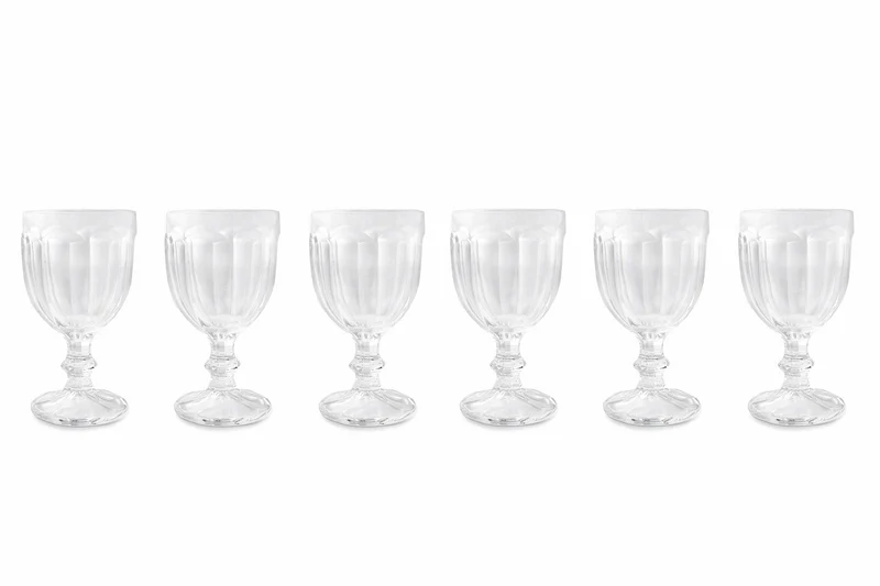 Set 6 Calici Ø9x16 cm in Vetro Villa d'Este Home Tivoli Chateau Trasparenti