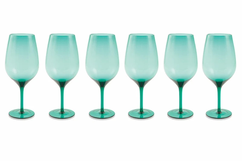 Set 6 Calici Ø7x25 cm in Vetro Villa d'Este Home Tivoli Happy Hour Verdi
