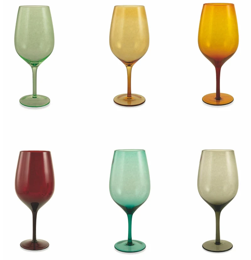 Set 6 Calici Ø9,3x24,5 cm in Vetro Villa d'Este Home Tivoli Happy Hour Multicolor