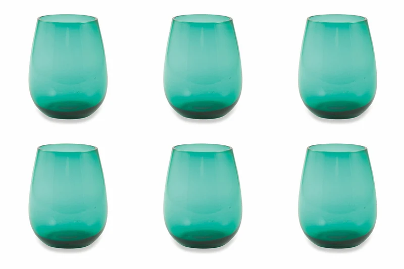 Set 6 Bicchieri Ø6x11 cm in Vetro Villa d'Este Home Tivoli Happy Hour Verdi