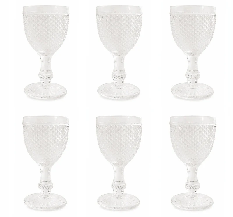 Set 6 Calici Ø8,2x16,5 cm in Vetro Villa d'Este Home Tivoli Diamond Trasparente