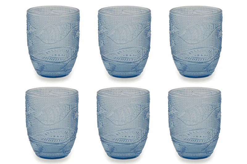 Set 6 Bicchieri Ø8x10,5 cm in Vetro Villa d'Este Home Tivoli Fish
