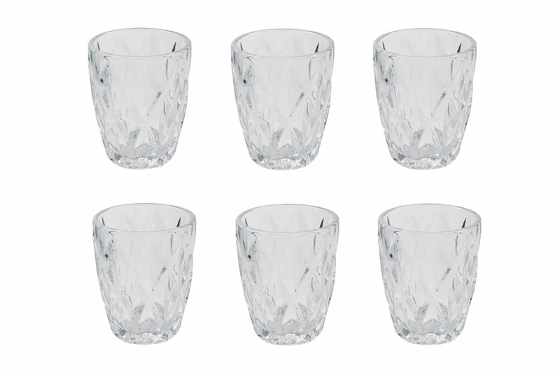 Set 6 Bicchieri Ø8x10 cm in Vetro Villa d'Este Home Tivoli Quarzo Trasparenti