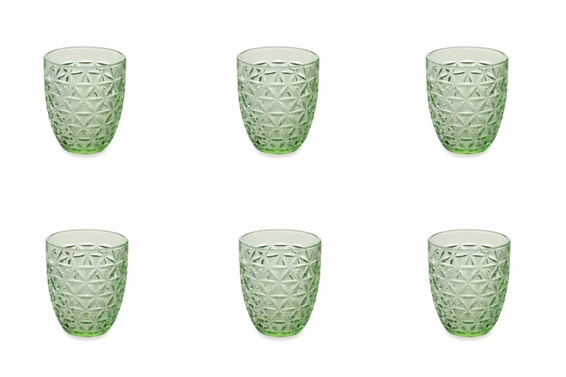 Set 6 Bicchieri Ø8,5x10 cm in Vetro Villa d'Este Home Tivoli Gemma Verdi
