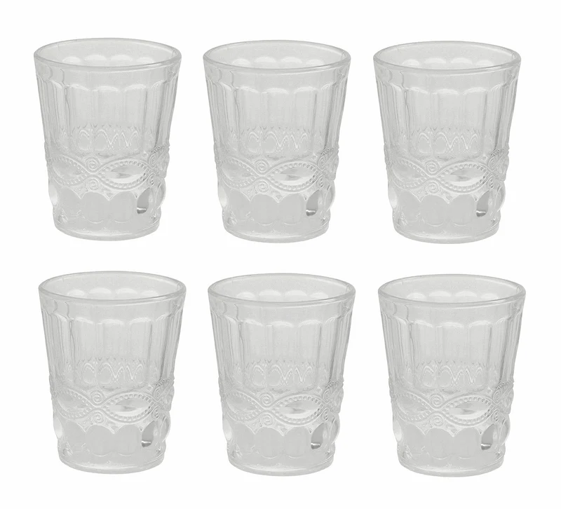 Set 6 Bicchieri Acqua Ø8x10 cm in Vetro Villa d'Este Home Tivoli Nobilis Trasparenti