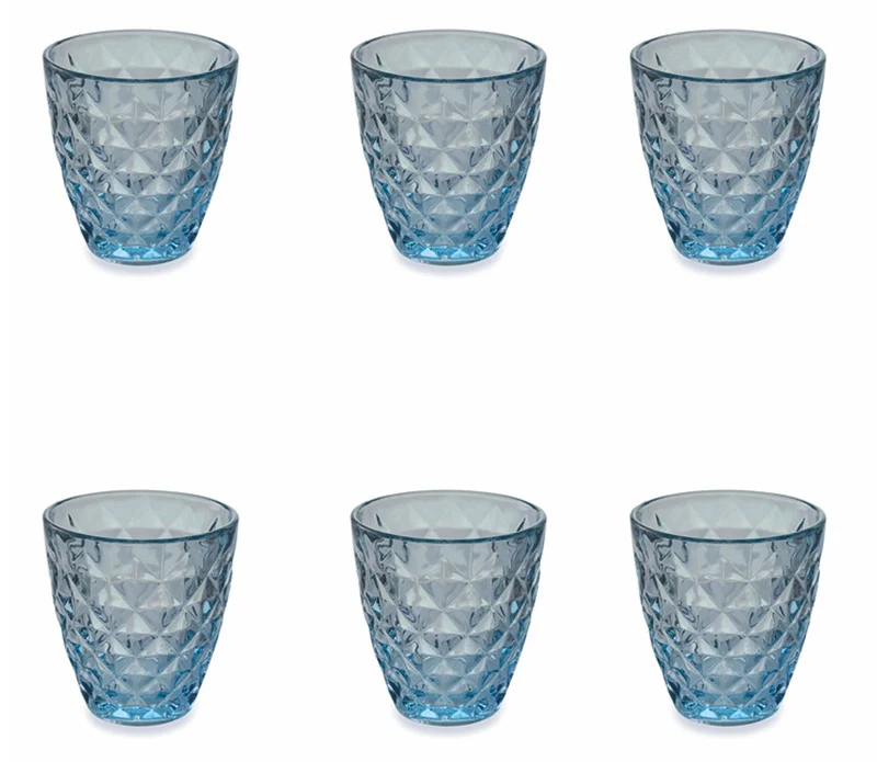 Set 6 Bicchieri Ø8,7x9,4 cm in Vetro Villa d'Este Home Tivoli Fresh Turchesi