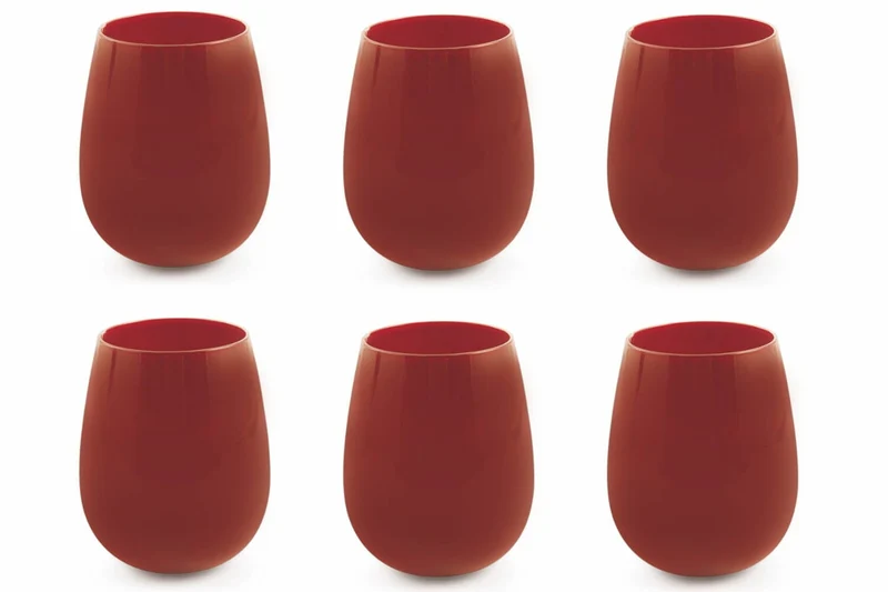 Confezione 6 Bicchieri Acqua in Vetro 428ml Villa d'Este Home Tivoli Happy Hour Rosso