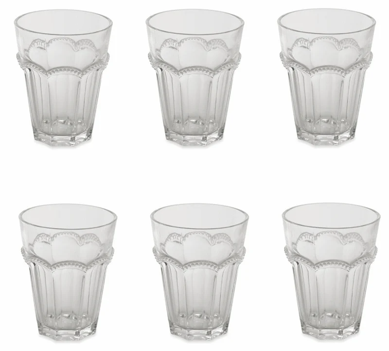 Confezione 6 Bicchieri Acqua in Vetro 283ml Villa d'Este Home Tivoli Floyd