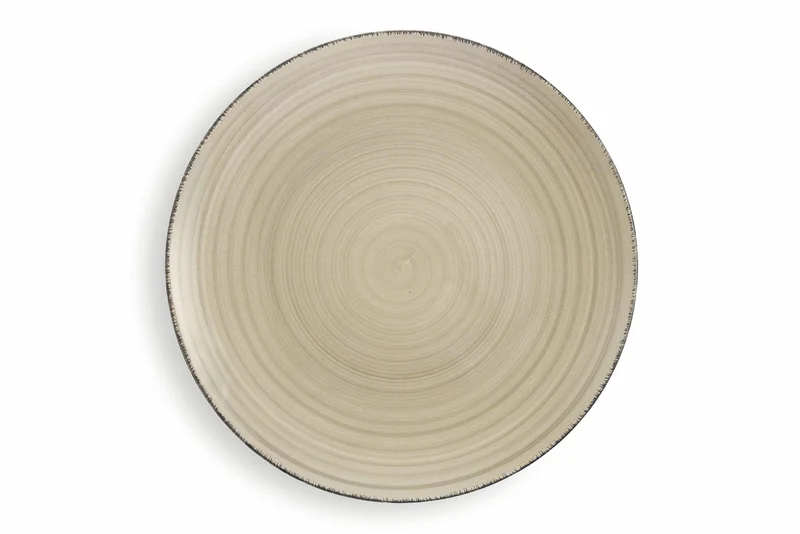 Set 6 Piatti Piani in Gres Ø27 cm Villa d'Este Home Tivoli Grigio New Baita