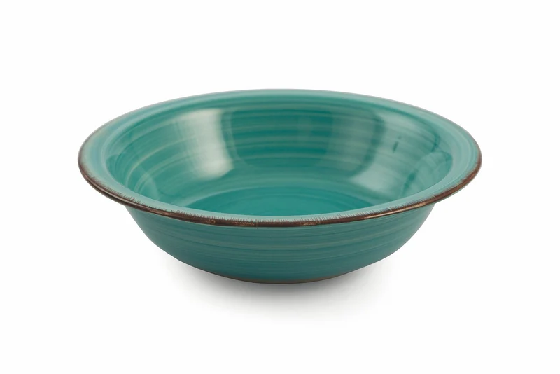 Set 6 Piatti Fondi in Gres Ø21,5 cm Villa d'Este Home Tivoli Turchese New Baita
