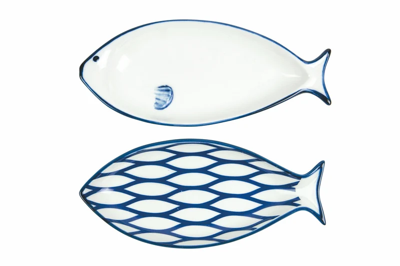 Set 2 Piattini in Porcellana 19 cm Villa d'Este Home Tivoli Open Fish