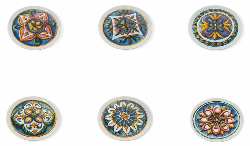 Set 6 Piatti Pizza Ø33x2 cm in Porcellana Villa d'Este Home Tivoli Maioliche