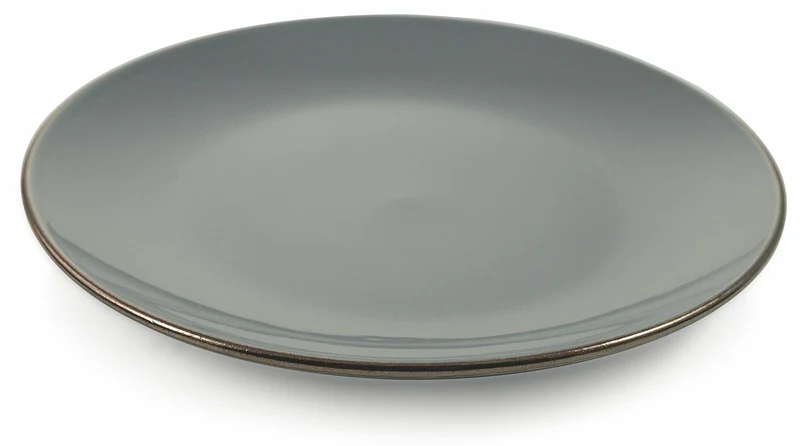 Set 6 Piatti Piani Ø26,5x2,5 cm in Gres Villa d'Este Home Tivoli Royal Passion Grigio Scuro