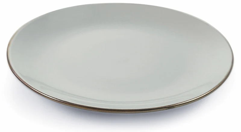 Set 6 Piatti Piani Ø26,5x2,5 cm in Gres Villa d'Este Home Tivoli Royal Passion Grigio Chiaro