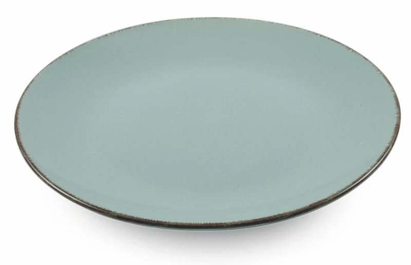Set 6 Piatti Piani Ø27x3,5 cm in Gres Villa d'Este Home Tivoli Baita Glazed Grigi