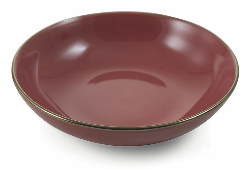 Set 6 Piatti Fondi Ø20x5 cm in Gres Villa d'Este Home Tivoli Royal Passion Rosa Antico