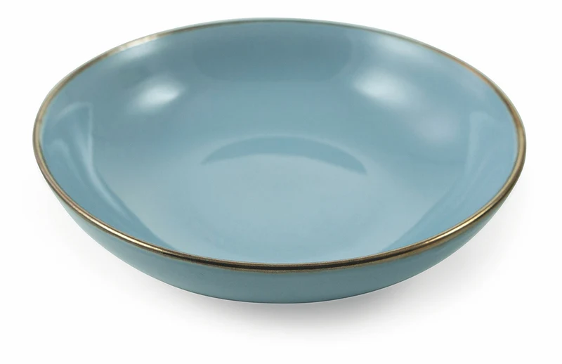 Set 6 Piatti Fondi Ø20,5x5,3 cm in Gres Villa d'Este Home Tivoli Royal Light Azzurri