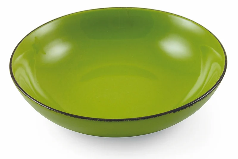 Set 6 Piatti Fondi Ø20x5 cm in Gres Villa d'Este Home Tivoli Baita Glazed Verde