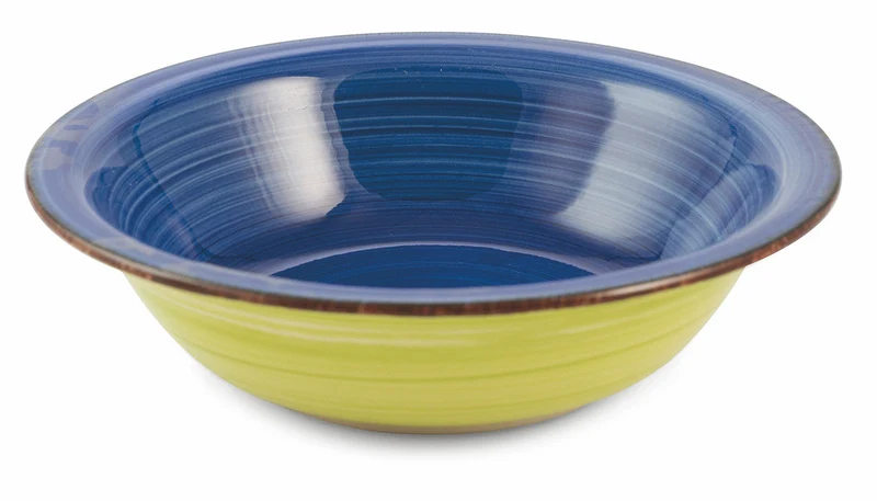 Set 6 Piatti Fondi Ø21,5x5,5 cm in Gres Villa d'Este Home Tivoli Baita Verde e Blu