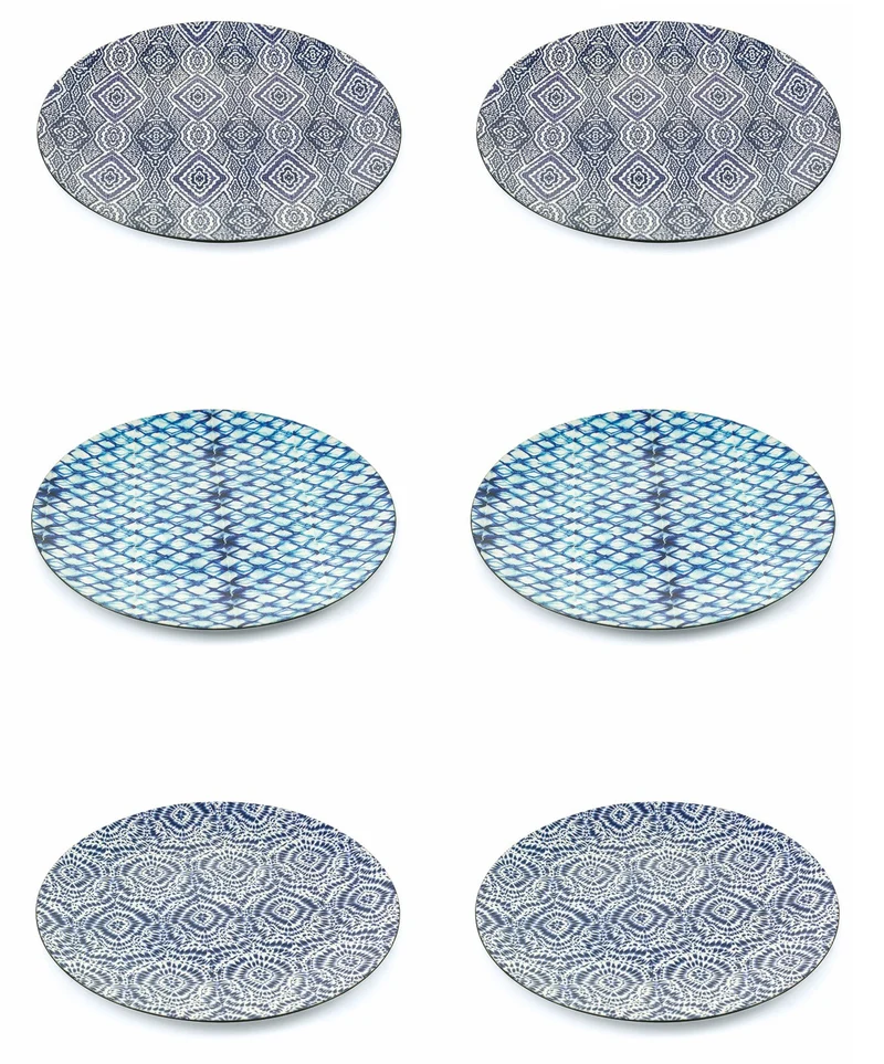 Set 6 Sottopiatti Ø33x2 cm in Plastica Villa d'Este Home Tivoli Etnico Blu