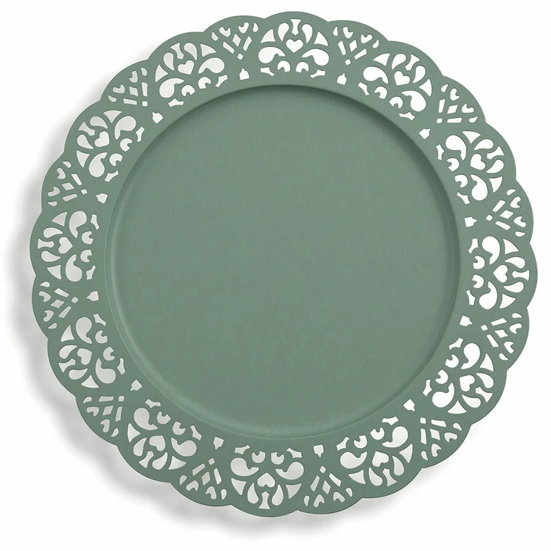 Set 6 Sottopiatti in Metallo Traforato Ø 32cm Villa d'Este Colors Azzurro