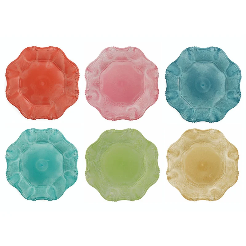 Set 6 Sottopiatti in Plastica Ø 34cm Villa d'Este Hippy Calamoresca Smerlato