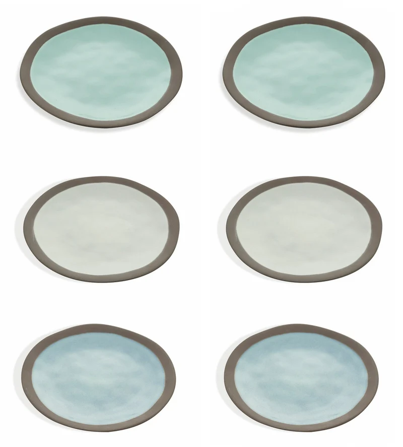 Set 6 Piatti Frutta Ø21x2 cm in Gres Villa d'Este Home Tivoli Mediterraneo