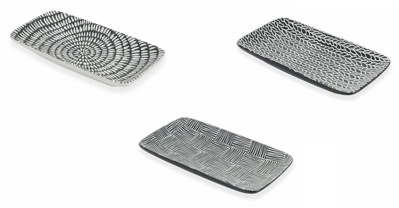 Set 6 Piatti Sushi 23,5x12,5x3 cm in Porcellana Villa d'Este Home Tivoli Timbuktu
