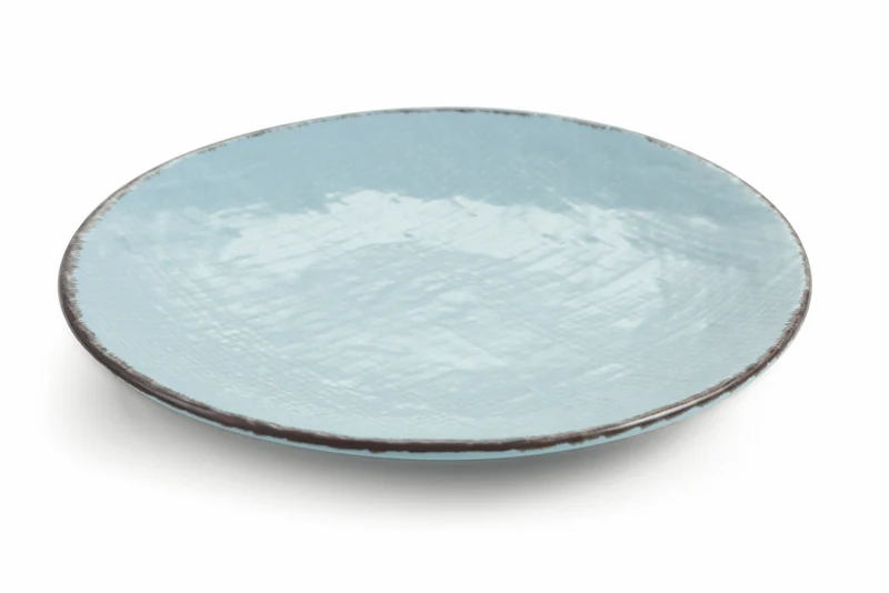 Set 6 Piatti Piani Ø26x3 cm in Gres Villa d'Este Home Tivoli Canapa Azzurri