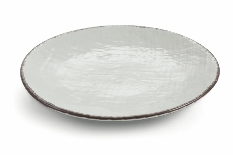 Set 6 Piatti Piani Ø26x3 cm in Gres Villa d'Este Home Tivoli Canapa Grigio Chiaro