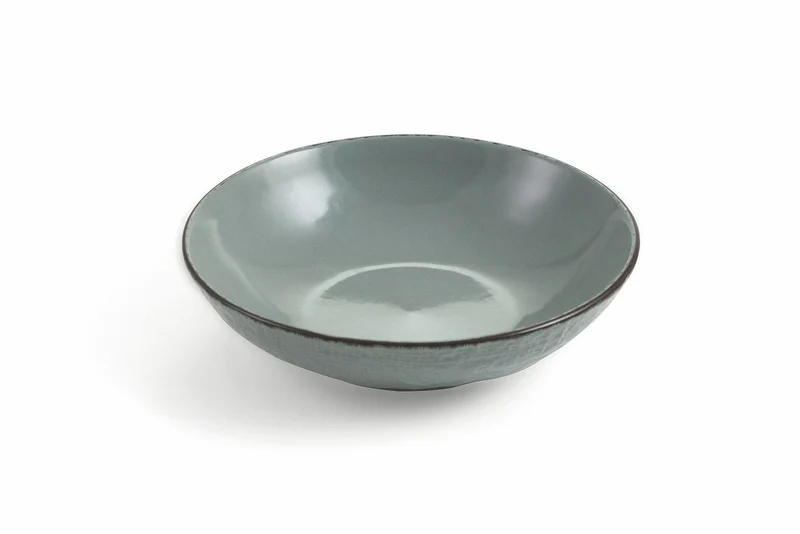 Set 6 Piatti Fondi Ø20x5 cm in Gres Villa d'Este Home Tivoli Canapa Grigio Scuro