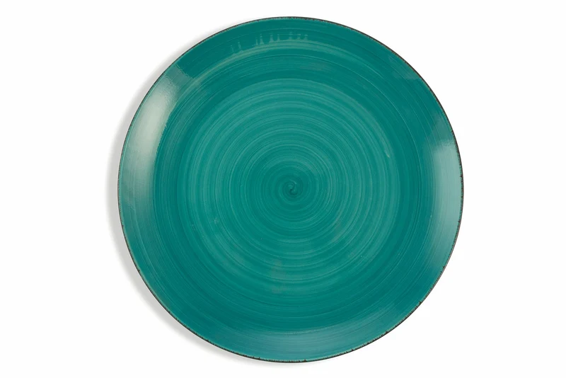Set 6 Piatti Piani Ø27x3,5 cm in Gres Villa d'Este Home Tivoli Baita 2 Azzurri