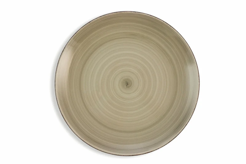 Set 6 Piatti Piani Ø27x3,5 cm in Gres Villa d'Este Home Tivoli Baita 2 Grigio e Blu