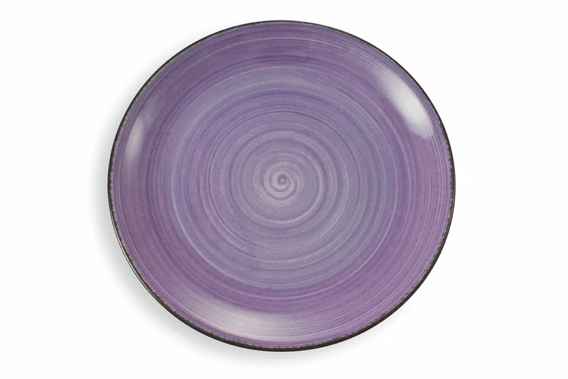 Set 6 Piatti Piani Ø27x5 cm in Gres Villa d'Este Home Tivoli New Baita Viola