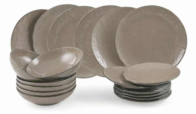 Set 6 Piatti Frutta Ø19,5x3 cm in Gres Villa d'Este Home Tivoli Marrone