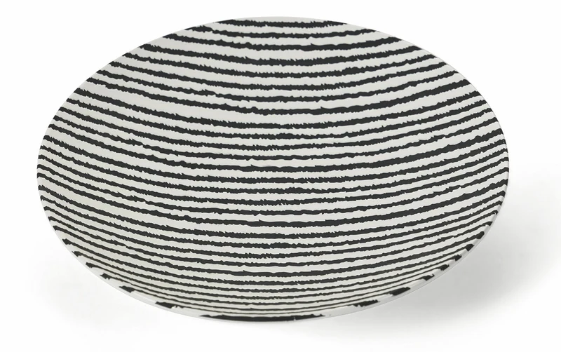 Set 6 Piatti Piani Ø28x4,5 cm in Porcellana Villa d'Este Home Tivoli Timbuktu Stripes