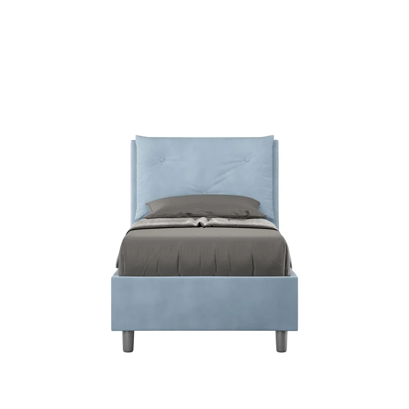 Itamoby Letto singolo imbottito 90x210 microfibra Appia con o senza rete e contenitore