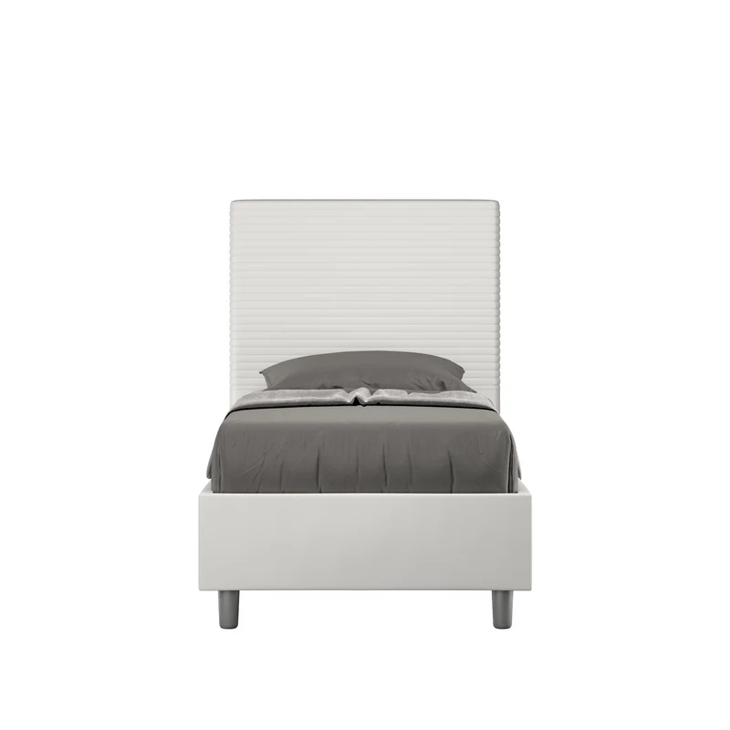 Itamoby Letto singolo senza rete, con rete e contenitore imbottito similpelle Focus