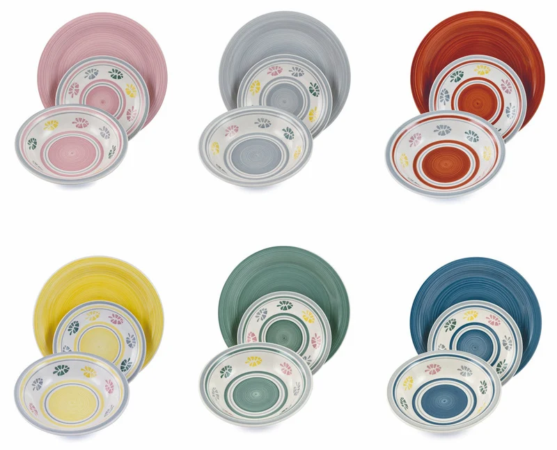Servizio Piatti 18 Pezzi in Stoneware Soriani Nantes Multicolor