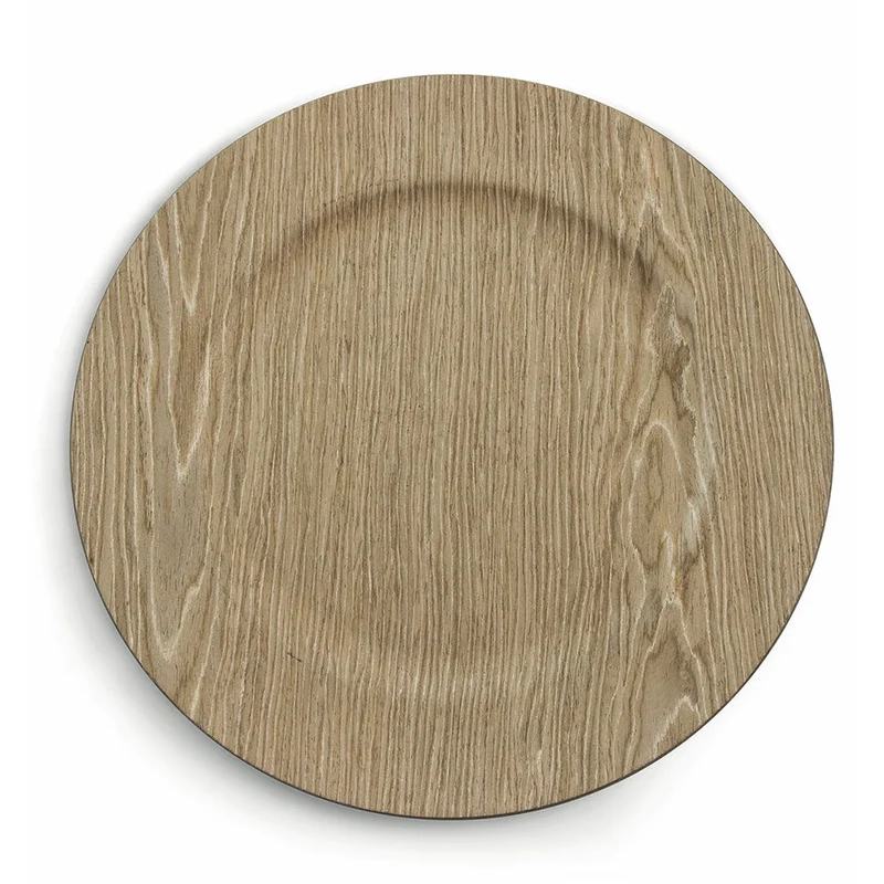 Set 6 Sottopiatti in Plastica effetto Legno Ø33cm Villa d'Este Nature Rovere Crudo