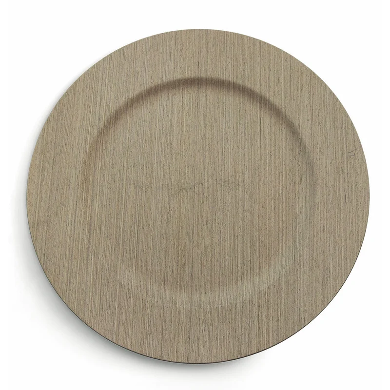 Set 6 Sottopiatti in Plastica Ø33cm Villa d'Este Nature Rovere Grigio