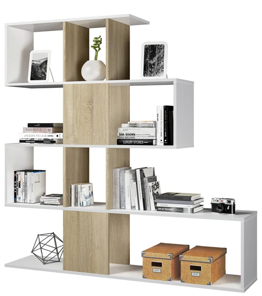 Libreria zig zag rovere bianco 145hx145lx30p