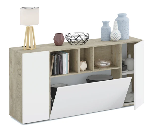 Mobile credenza loira rovere alaska bianco artik cm.150x41x76h