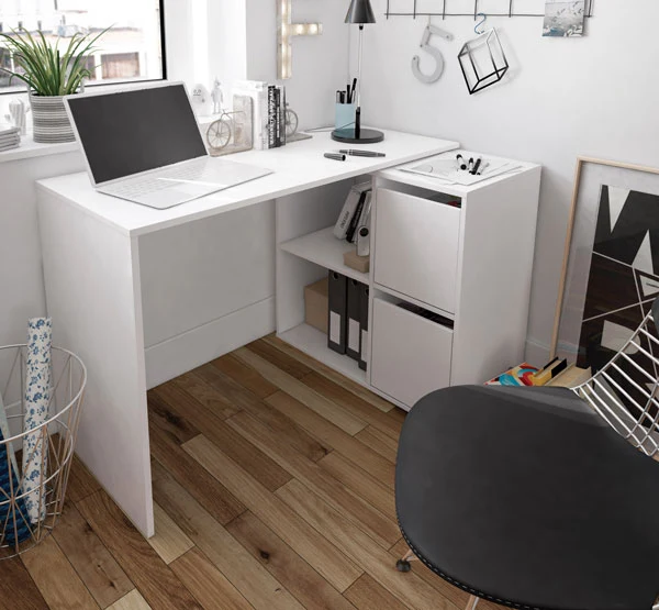 Scrivania pluriposizione bianco artik cm.120x49x78h