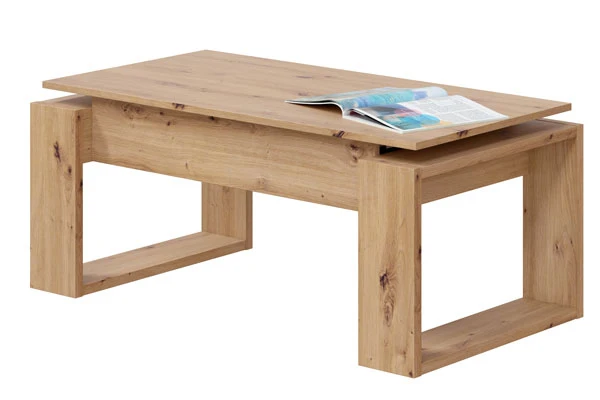 Tavolo da caffe elevabile rovere nodi cm.105x55x45h