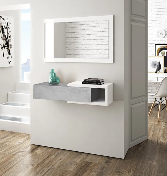 Mobile sospeso con specchio artik cemento cm.19hx95lx26p