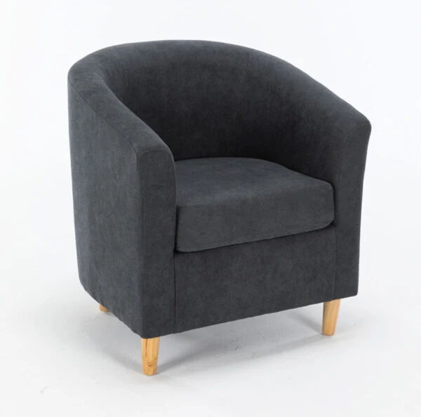 Poltroncina maja in tessuto grigio scuro 70x63x68h