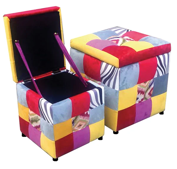 Biscubo set 2 pz.velluto patchwork